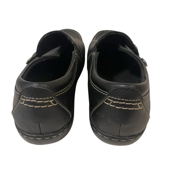 Clarks Ashland Black Leather Slip-On Loafers Shoes - Picture 3 of 5